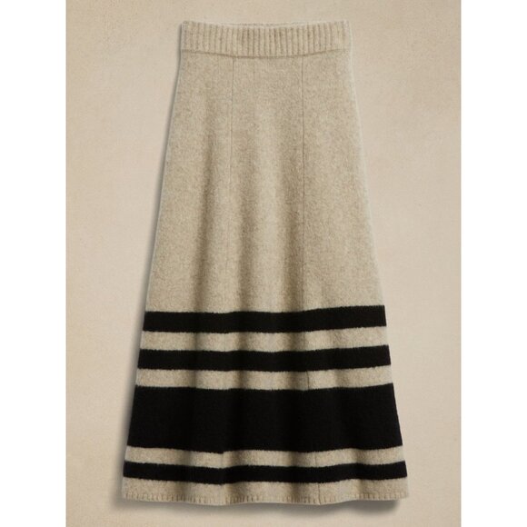 BANANA REPUBLIC Tulsi Blanket Stripe Wool Yak Blend Midi Sweater Skirt, Size S - Picture 4 of 14